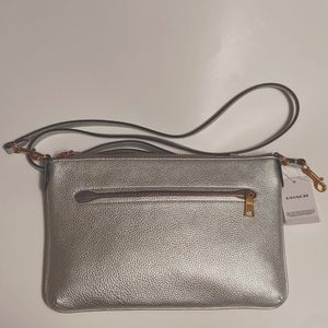 Coach Polly Metallic Silver Crossbody